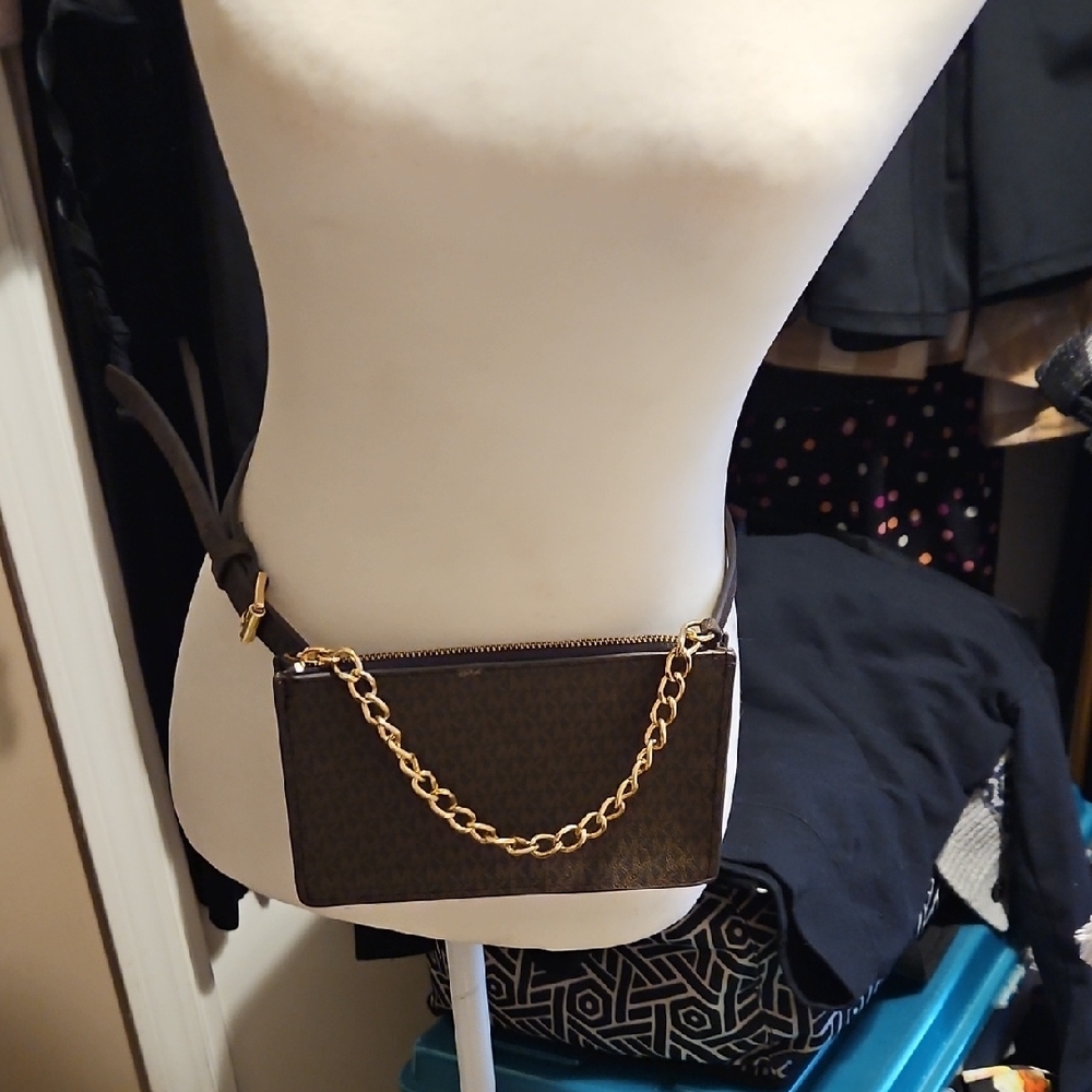 MICHAEL Michael Kors Tan Crossbody Bag with Gold Chain